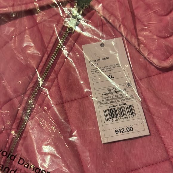 Women’s Woven quilted bomber jacket color vibrant pink NWT - Picture 11 of 11